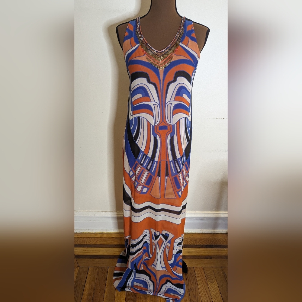 Nicole Miller Artelier printed maxi dress Sz S